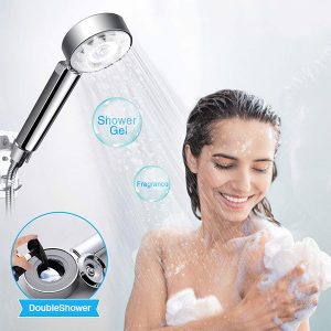 DoubleShower, wysokiej jakości dwustronna słuchawka prysznicowa z wypełnieniem mydłem